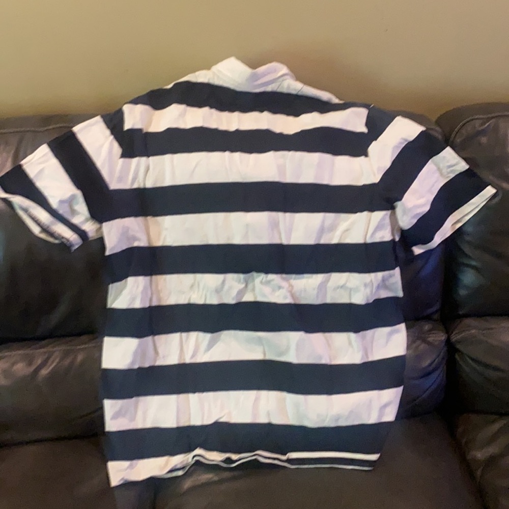 White and black stripe Ralph Lauren polo shirt - Picture 2 of 2